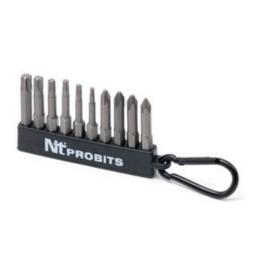 NT ProBits PRBZ050SET10B — 10 parçalı B Grubu bits seti ve anahtarlığın tamamını gösteren özgün fotoğraf